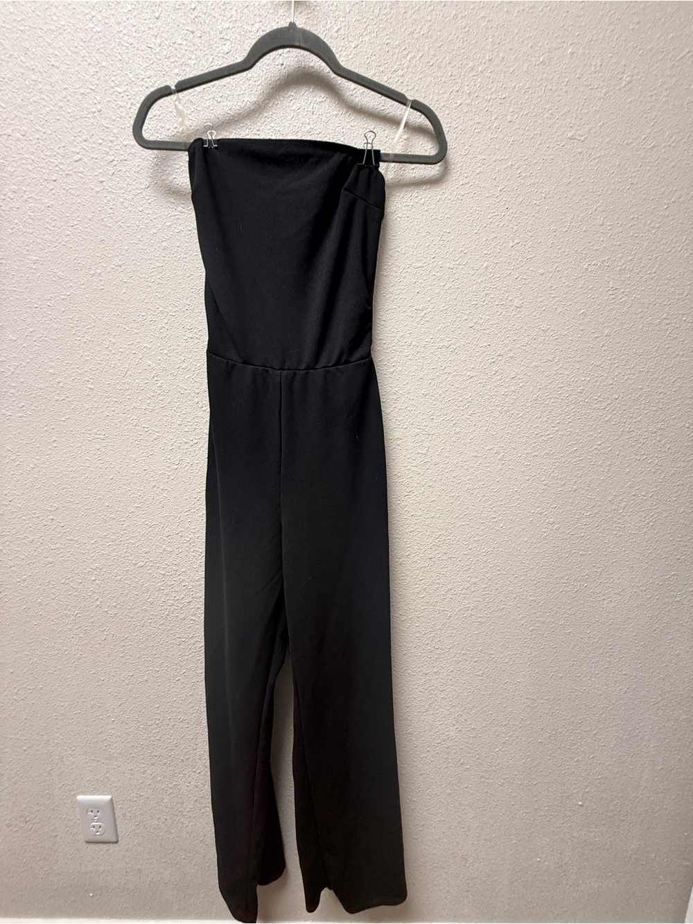 Rue21 Strapless Black Wide-Leg Jumpsuit